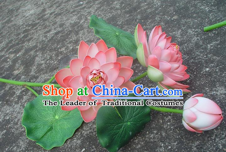 Traditional Handmade Chinese Pink Lotus Decoration Buddhist Temple Decoration