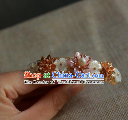 Traditional Chinese Ancient Shell Flowers Hair Stick Classical Hair Accessories Handmade Hairpins for Women