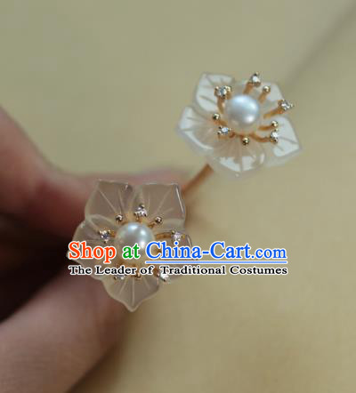 Traditional Chinese Ancient Handmade Classical Hair Accessories Shell Flowers Hairpins for Women