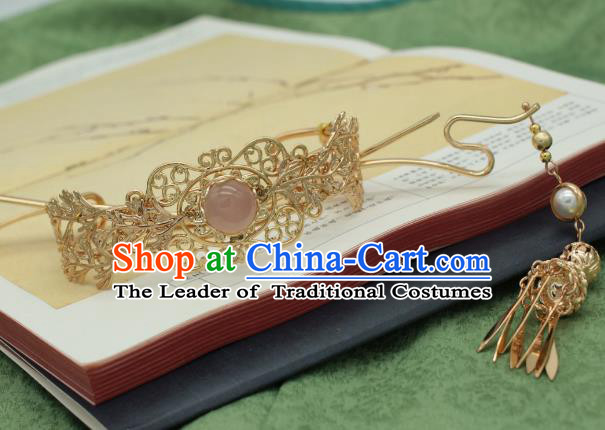 Traditional Chinese Ancient Handmade Phoenix Coronet Classical Hair Accessories Tassel Hairpins for Women