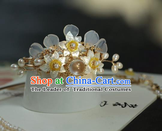 Traditional Chinese Ancient Hair Accessories Handmade Hair Crown Hanfu Hair Clips Hairpins for Women