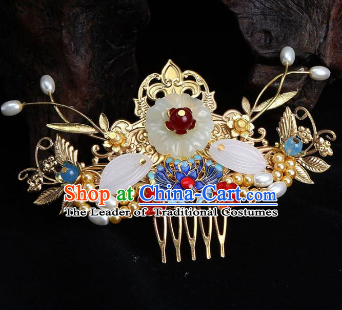 Chinese Ancient Hair Accessories Hanfu Hair Comb Traditional Tassel Hairpins Headwear for Women