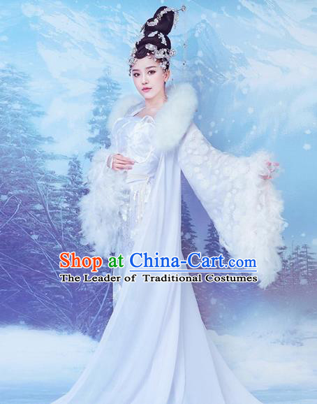 Traditional Chinese Ancient Moon Fairy Chang-E Costume Tang Dynasty Imperial Consort Hanfu Dress for Women