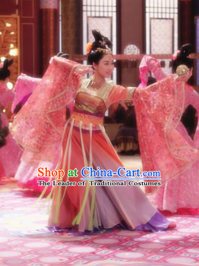 Ancient Chinese Tang Dynasty Palace Lady Dance Dresses Empress Embroidered Costumes for Women