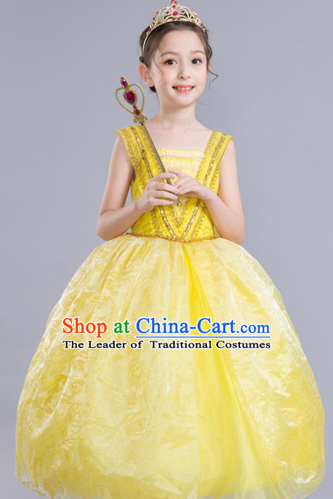 Top Grade Chorus Costumes Children Modern Dance Clothing Princess Bubble Dress for Kids