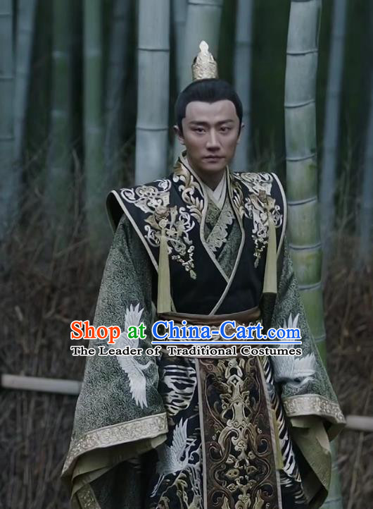 Teleplay Tribes and Empires Storm of Prophecy Chinese Ancient Imperial Emperor Embroidered Costumes for Men