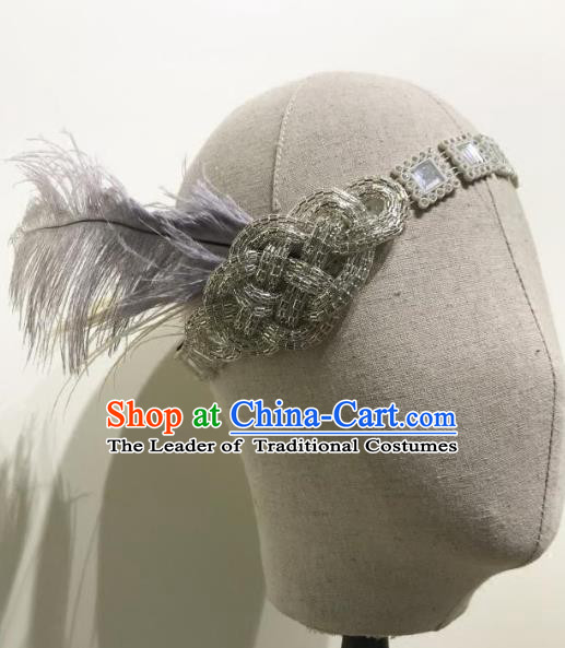 Top Grade Catwalks Hair Accessories Exaggerated Feather Headband Halloween Modern Fancywork Headwear