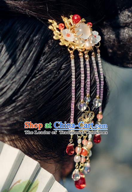 China Ancient Hair Accessories Hanfu Tassel Hair Comb Chinese Classical Hairpins for Women