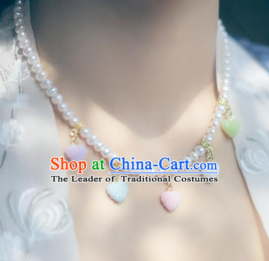 China Ancient Palace Accessories Classical Pearls Necklace Chinese Traditional Jewelry Hanfu Necklet for Women