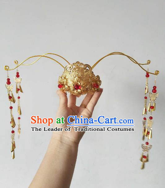 China Ancient Hair Accessories Hanfu Princess Bells Tassel Phoenix Coronet Chinese Classical Hairpins for Women