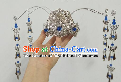 China Ancient Hair Accessories Hanfu Princess Argent Phoenix Coronet Chinese Classical Hairpins for Women