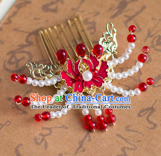 Chinese Traditional Palace Hair Accessories Xiuhe Suit Hair Comb Ancient Hairpins for Women