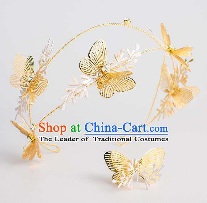 Bride Hair Accessories Wedding Butterfly Hair Clasp Headwear for Women