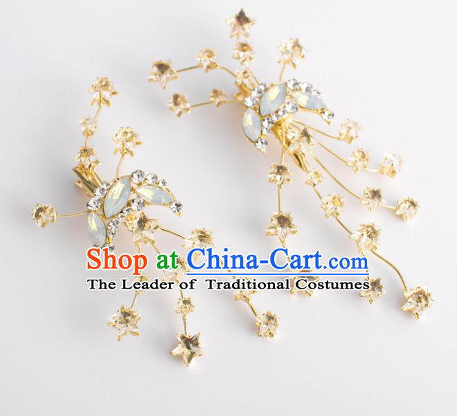 Classical Bride Hair Accessories Wedding Opal Hair Stick Headwear for Women