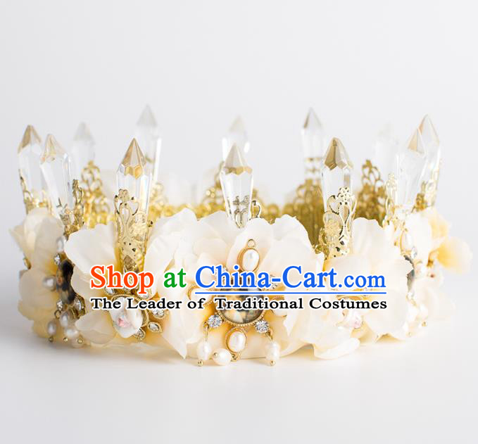 Baroque Bride Hair Accessories Classical Wedding Royal Crown Retro Imperial Crown Headwear for Women