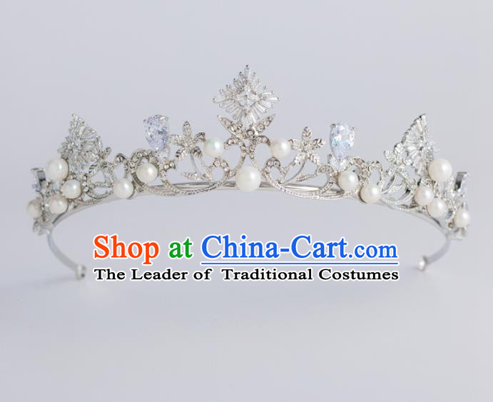 Baroque Bride Hair Accessories Classical Royal Crown Zircon Imperial Crown Headwear for Women