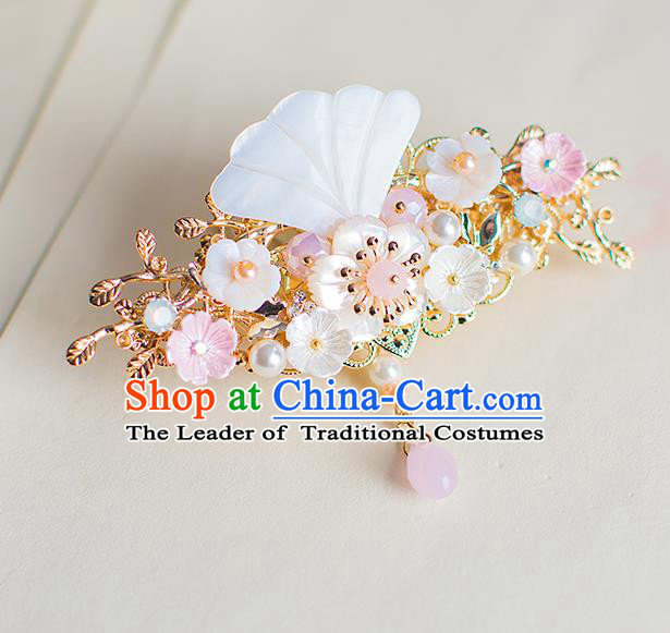 Chinese Traditional Palace Hair Accessories Shell Hair Claw Ancient Xiuhe Suit Hairpins for Women