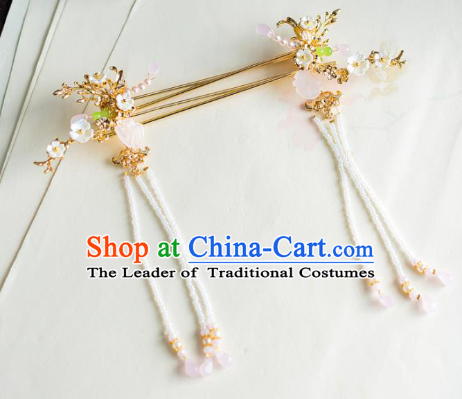 Chinese Traditional Palace Hair Accessories Shell Step Shake Ancient Xiuhe Suit Hairpins for Women
