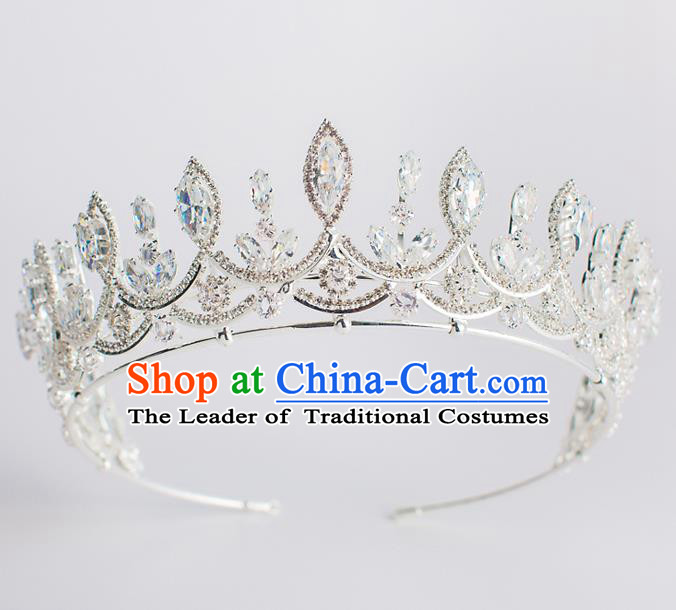 Baroque Bride Hair Accessories Princess Zircon Royal Crown Wedding Classical Crystal Imperial Crown for Women