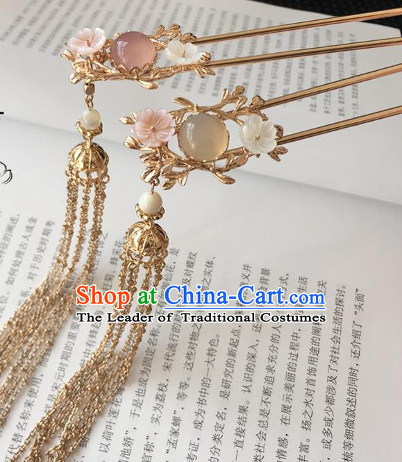 Traditional Handmade Chinese Ancient Classical Hair Accessories Hair Sticks Tassel Hairpins for Women