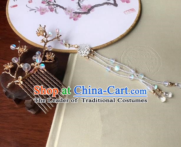 Traditional Handmade Chinese Ancient Classical Hair Accessories Tassel Hair Comb Hairpins for Women