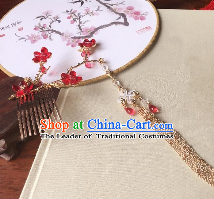 Traditional Handmade Chinese Ancient Classical Hair Accessories Hairpins Tassel Hair Combs for Women