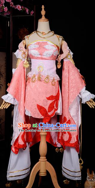 Chinese Ancient Princess Young Lady Costume Cosplay Swordswoman Dress Hanfu Clothing for Women