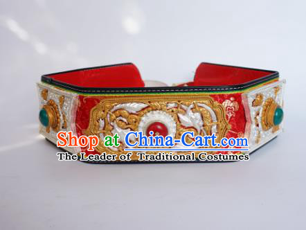 Chinese Traditional Zang Nationality Waist Accessories, China Tibetan Ethnic Waistband Belts for Men