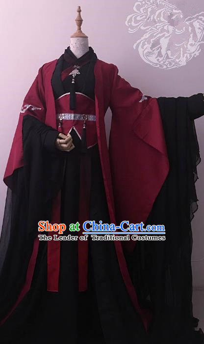 Chinese Ancient Nobility Childe Royal Highness Costume Cosplay Swordsman Clothing for Men