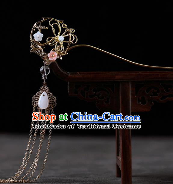 Chinese Traditional Handmade Hair Accessories Ancient Hairpins Hanfu Golden Hair Clip for Women