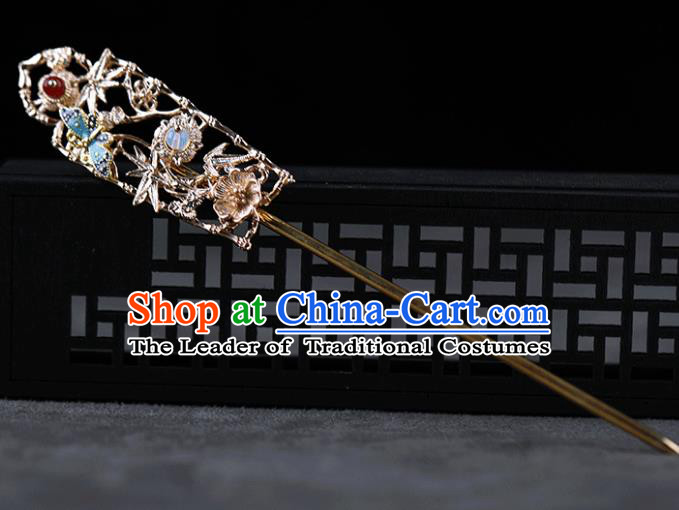 Chinese Traditional Handmade Hair Accessories Ancient Butterfly Hairpins Hanfu Hair Clip for Women