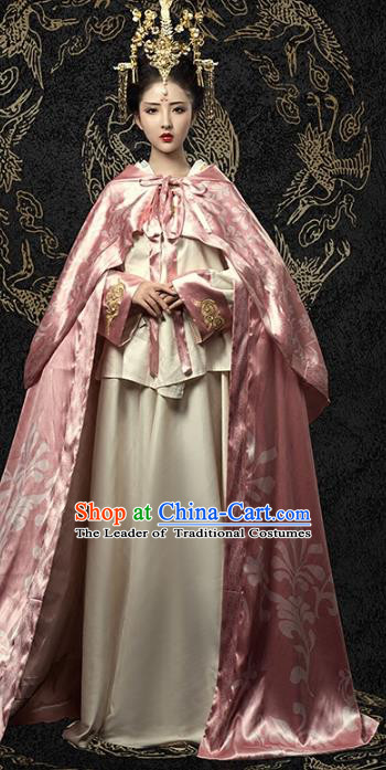 Traditional Chinese Tang Dynasty Imperial Consort Hanfu Dress Ancient Palace Lady Costume and Headpiece for Women