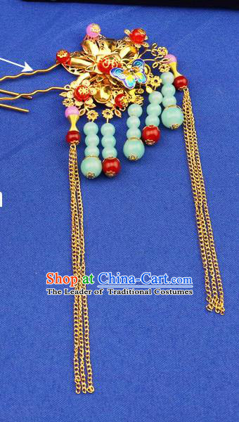 Chinese Traditional Xiuhe Suit Hair Accessories Tassel Hair Clips Ancient Bride Hairpins for Women
