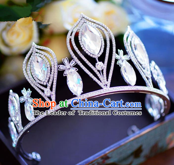 Baroque Style Hair Jewelry Accessories Bride Royal Crown Princess Crystal Imperial Crown for Women