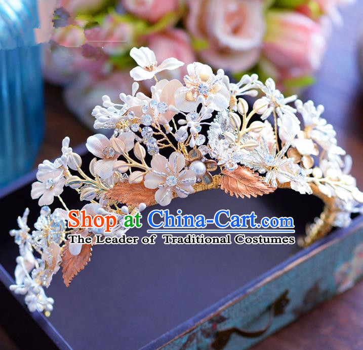 Handmade Hair Jewelry Accessories Baroque Flowers Royal Crown Bride Imperial Crown for Women