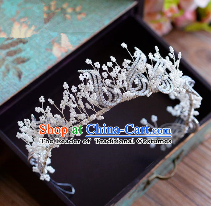 Top Grade Handmade Hair Accessories Baroque Bride Royal Crown Headwear for Women