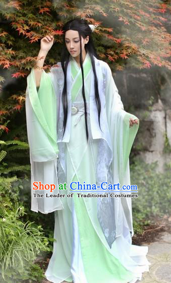 Chinese Ancient Nobility Childe Costume Jin Dynasty Swordsman Knight Clothing for Men