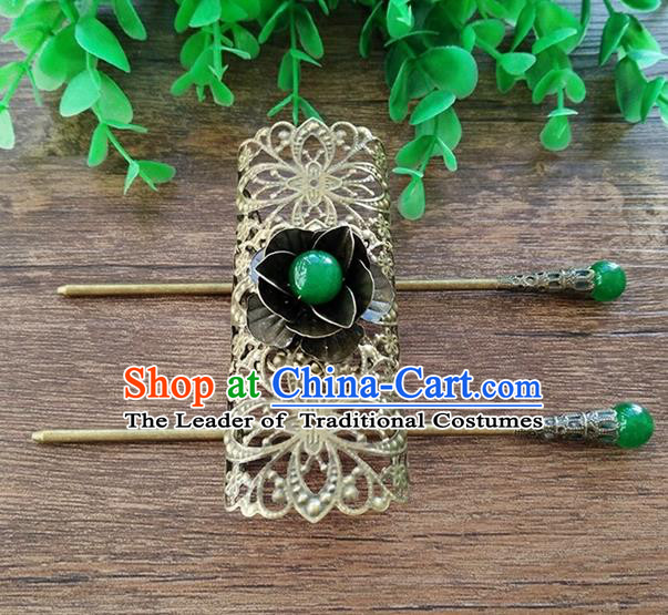 Handmade China Ancient Nobility Childe Hair Accessories Swordsman Bronze Hairdo Crown for Men