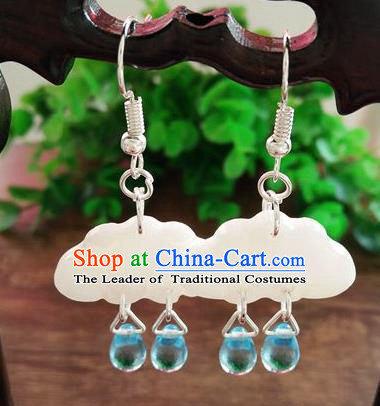 Top Grade Chinese Handmade Accessories Hanfu Shell Eardrop Ancient Earrings for Women