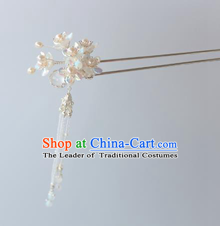 Chinese Ancient Handmade Hair Accessories Hanfu Hairpins Hair Clips Tassel Step Shake for Women