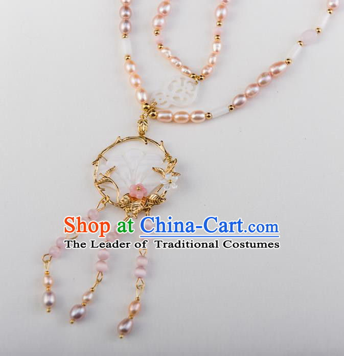 Chinese Ancient Handmade Necklace Jewelry Accessories Hanfu Pearls Necklet for Women