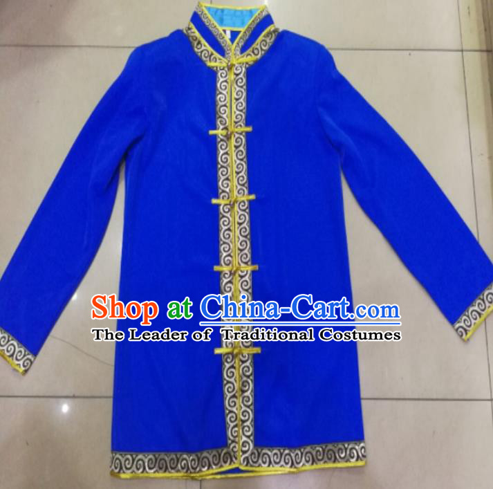 Chinese Traditional Ethnic Shirts Costume, China Mongolian Minority Folk Dance Clothing for Men