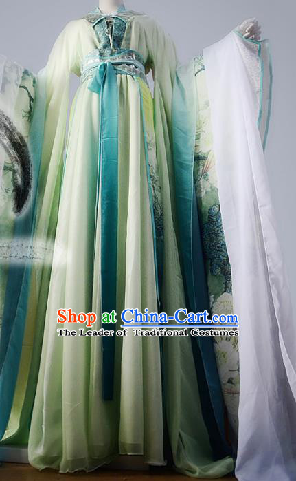 Chinese Han Dynasty Princess Green Hanfu Dress Ancient Fairy Traditional Costume for Women