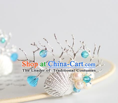 Chinese Ancient Handmade Palace Coral Shell Hair Claw Hair Accessories Hanfu Hairpins for Women