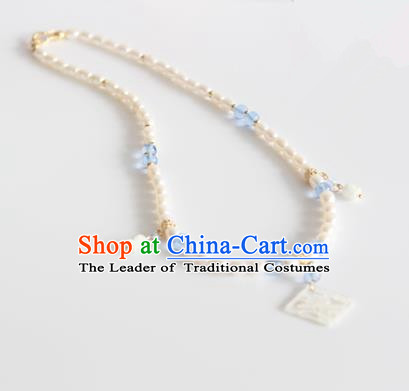 Chinese Ancient Handmade Hanfu Accessories Pearls Necklace for Women