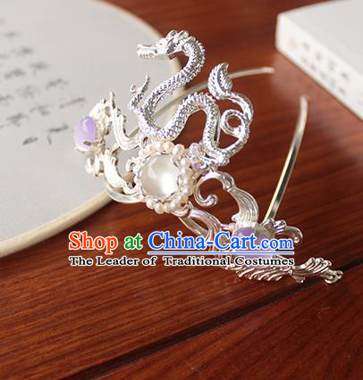 Chinese Ancient Handmade Classical Dragon Hair Comb Hair Accessories Hanfu Hairpins for Women