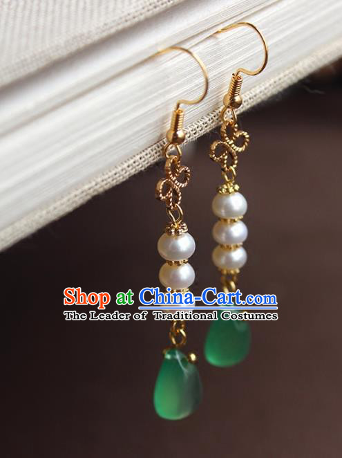 Chinese Ancient Handmade Hanfu Accessories Tassel Earrings for Women