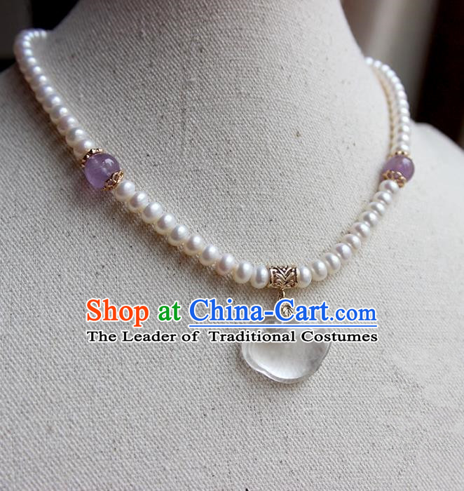 Chinese Ancient Handmade Classical Accessories Hanfu Pearls Necklace for Women