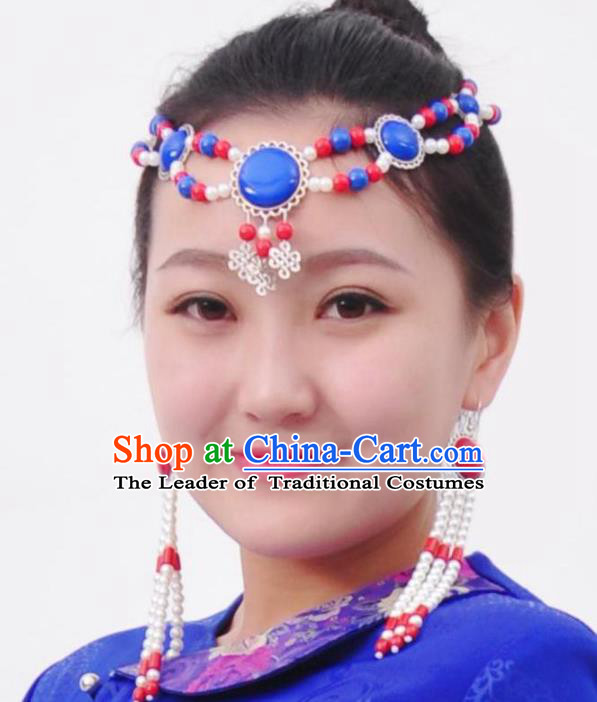 Chinese Handmade Mongol Nationality Hair Accessories Mongolian Beads Hair Clasp for Women