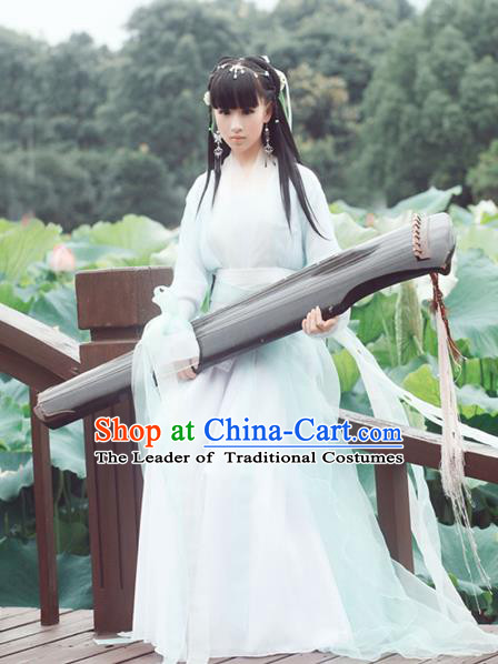 Chinese Ancient Princess Hanfu Dress Jin Dynasty Television Drama Swordswoman Costumes Complete Set